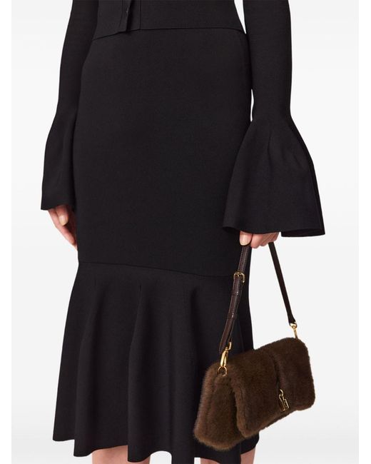 Stella McCartney Black Flared Midi Skirt