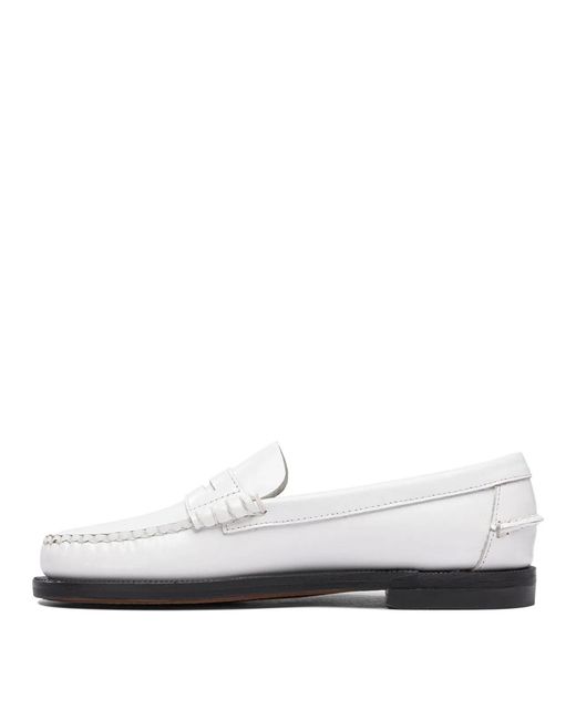 Sebago White Smooth Grain Leather
