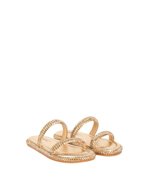 Casadei Natural Golden Crystal Sandals