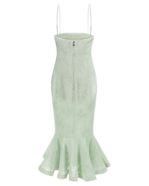 ROTATE BIRGER CHRISTENSEN Green Rotate Birger Christensen 'Flower Mesh Flounce' Dress