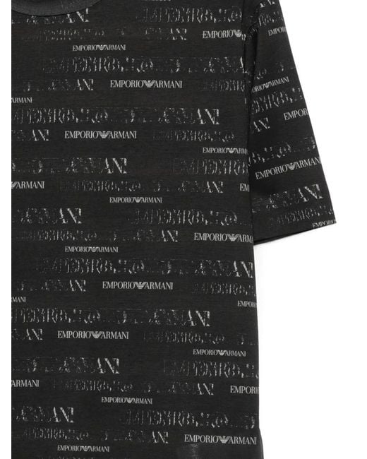 Emporio Armani Black Printed T-Shirt for men