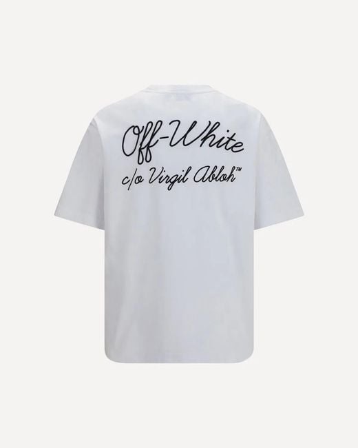 Off-White c/o Virgil Abloh Blue Script Logo Skate Ss Tee for men