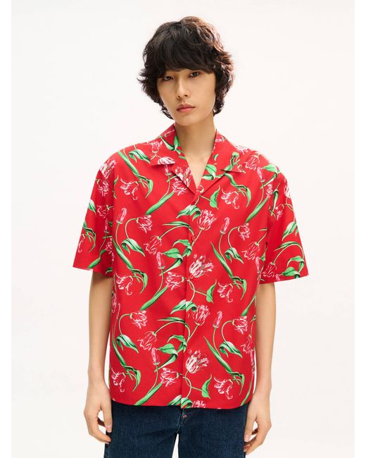 KENZO Red Tulip' Hawaiian Shirt for men