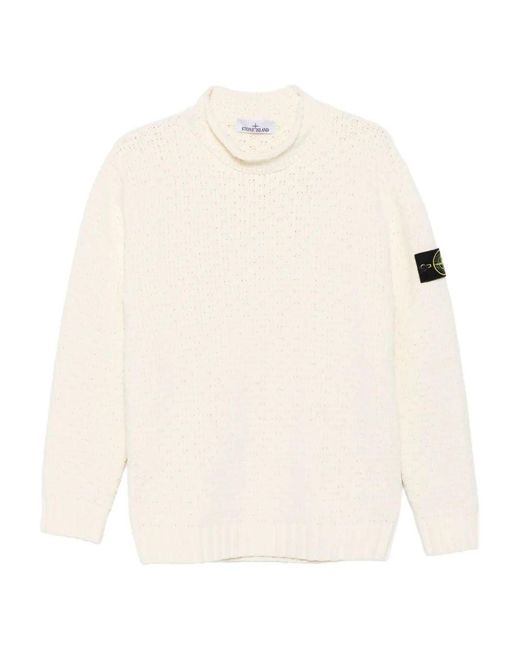Stone Island White Crew Neck for men