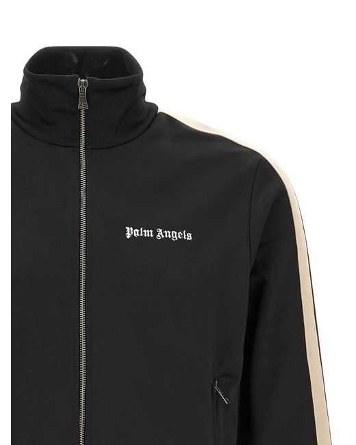 Palm Angels Black Classic Track Banded Sweatshirt for men