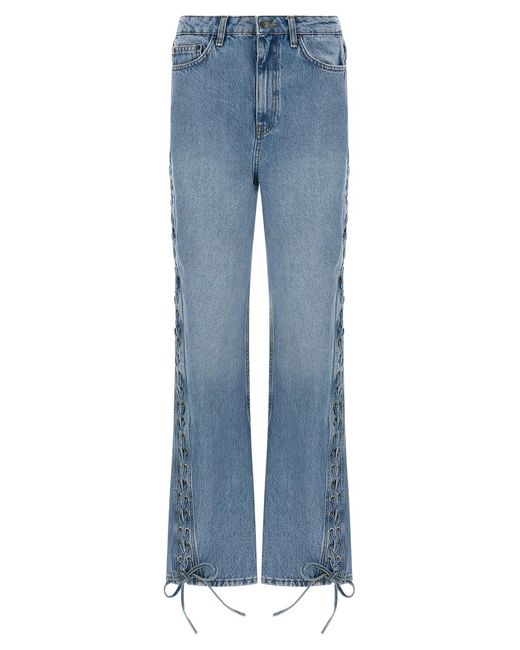 ROTATE BIRGER CHRISTENSEN Blue 'Twisted Lacing' Jeans