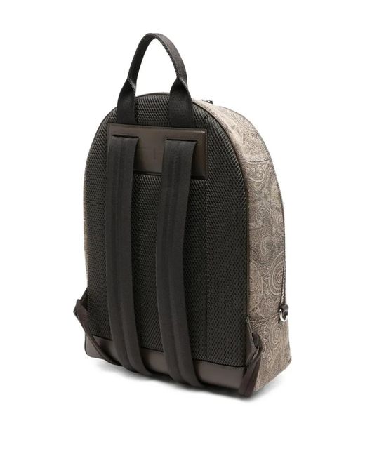 Etro Gray Backpack Arnica Jacquard for men