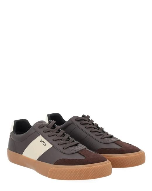 Boss Brown Sneaker With Logo for men