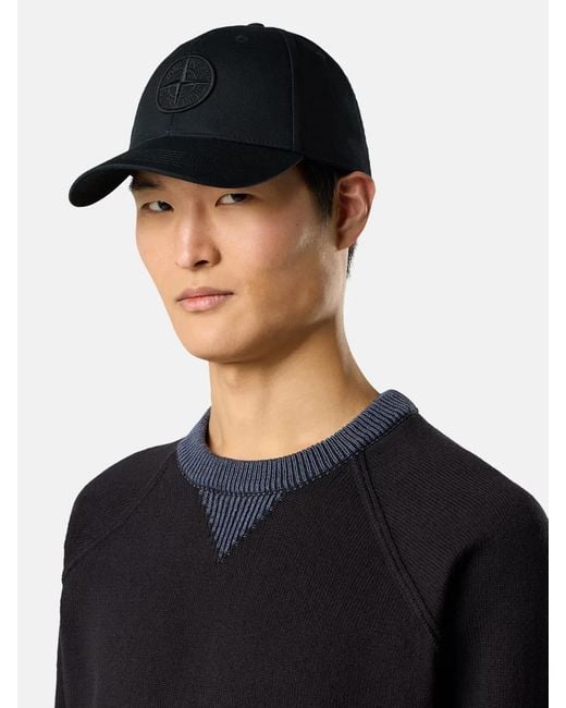 Stone Island Black 9100013 Baseball Cap for men