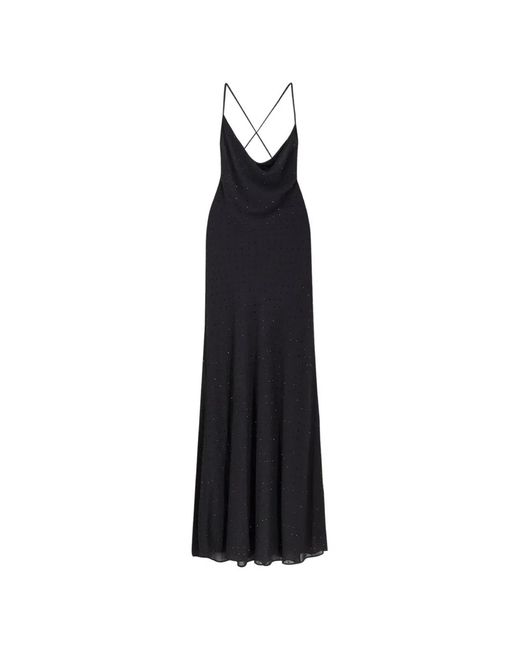 Pinko Black Cowl Neck Maxi Dress