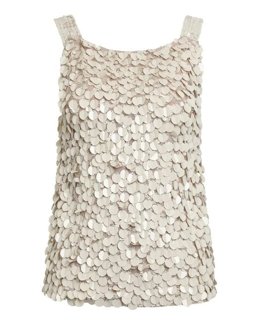 P.A.R.O.S.H. Natural Sequin Top