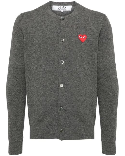 COMME DES GARÇONS PLAY Gray Wool Cardigan for men