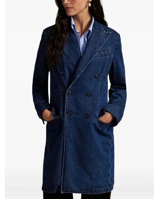 Polo Ralph Lauren Blue Denim Double Breasted Coat