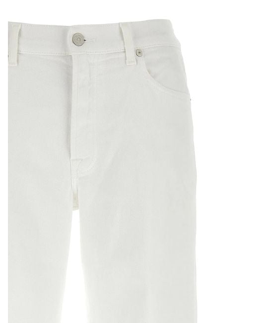 7 For All Mankind White 'Stovepipe' Jeans
