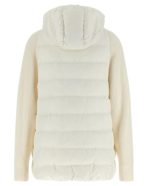 Brunello Cucinelli White Polyester Full-Length Jacket Clothing