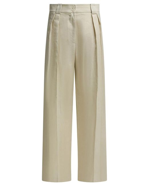Ines De La Fressange Paris White Linen Trousers