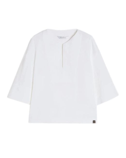 Max Mara White Mxpsospiro Blouse