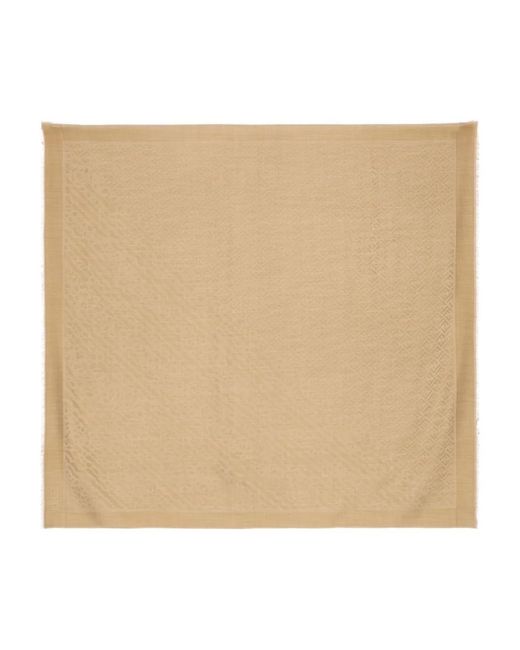 Fendi Natural Silk Blend Squared Scarf