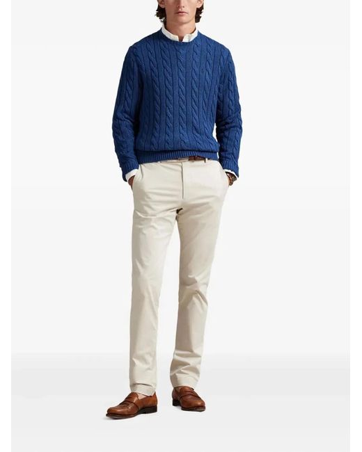 Polo Ralph Lauren Blue Cable-Knit Cotton Jumper for men