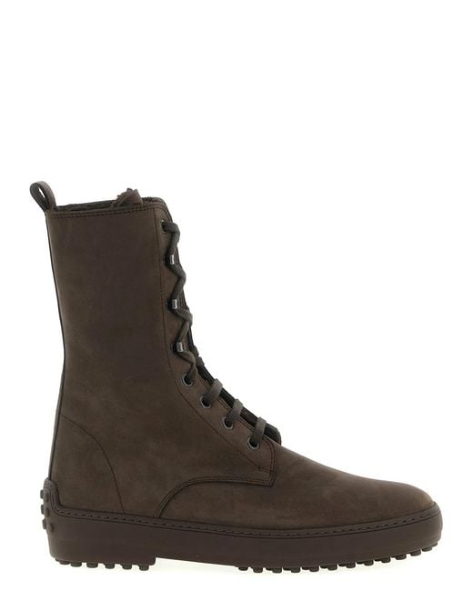 Tod's Brown 'Winter Gommino' Ankle Boots