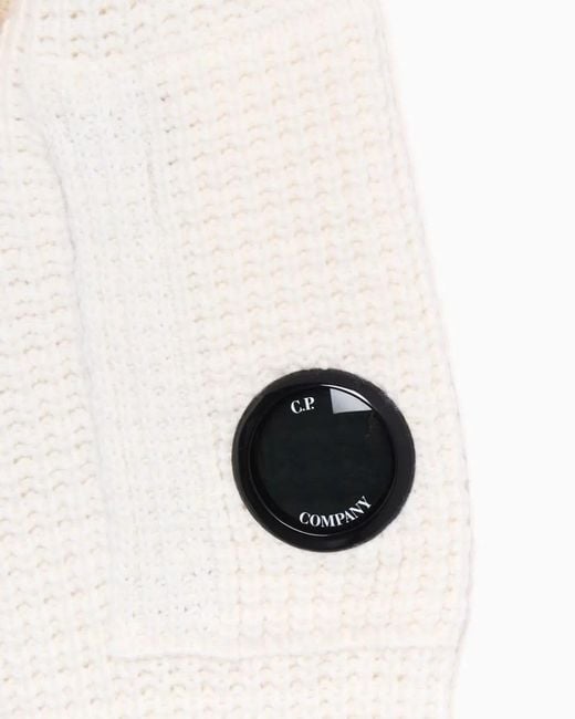 C P Company Natural C.P.Company Waffle-Knit Cardigan With A Zip Front for men