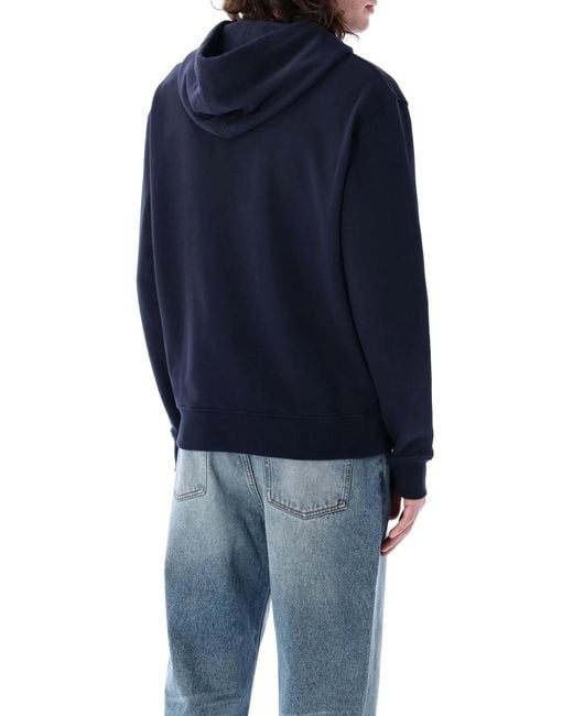 AMI Blue Ami De Coeur Zipped Hoodie for men