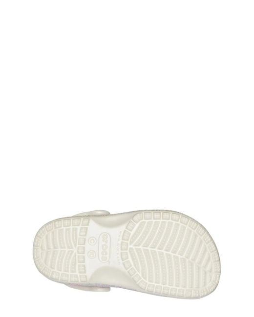 CROCSTM White Classic Glitter Clog