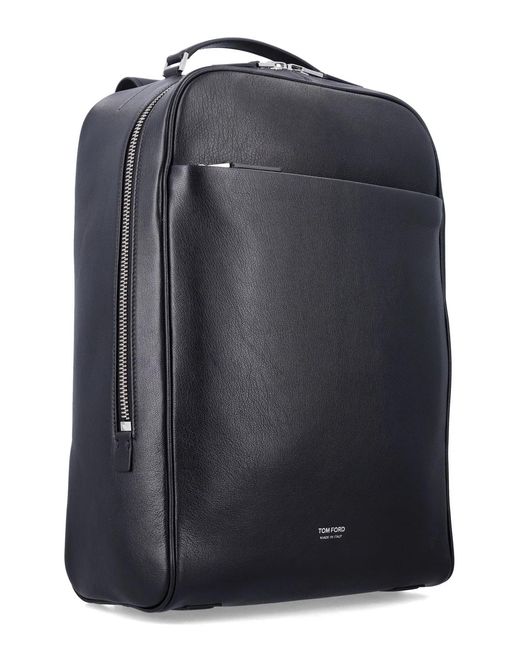 Tom Ford Black Leather Backpack for men