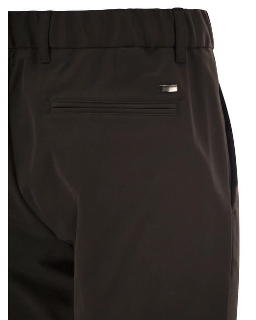 Herno Black Technical Fabric Drawstring Trousers for men