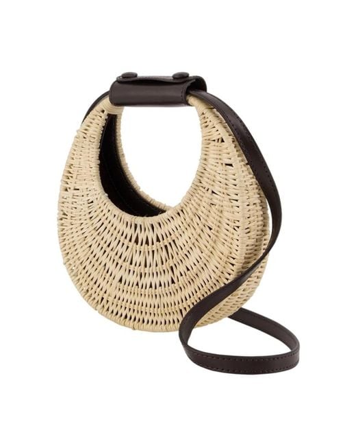 Staud Metallic Good Night Moon Wicker Bag