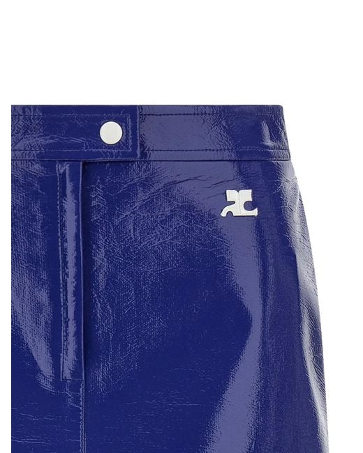 Courreges Blue 'Reedition Vinyl' Skirt