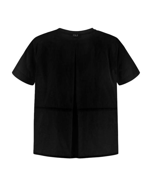 Herno Black Contrast Panel T Shirt