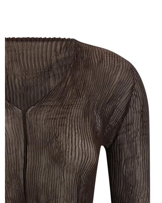 Issey Miyake Brown 'Chiffon Twist 1' Top