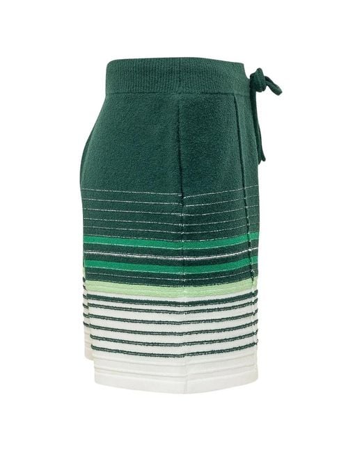 Casablanca Green Bouclé Striped Shorts for men