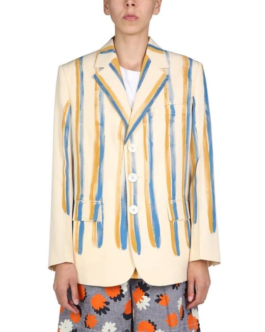 Marni Natural Single-Breasted Jacket