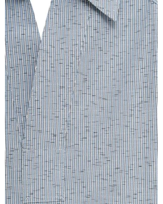 Bottega Veneta Blue Cotton And Linen Blouse