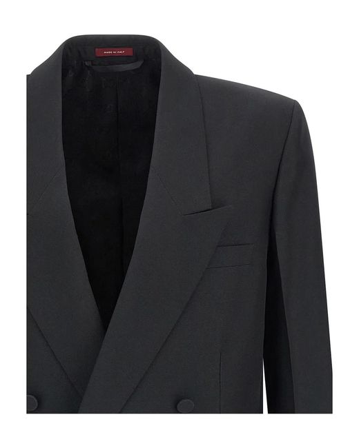 Gucci Black Double-Breasted Peak-Lapels Blazer for men