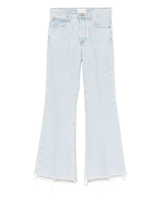 FRAME White "The Lax" High Rise Wide Leg Flare Jeans