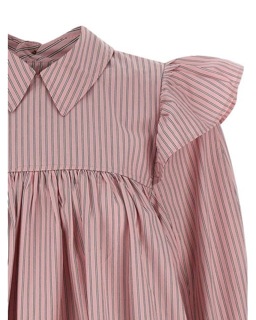 Ganni Pink Striped Dress