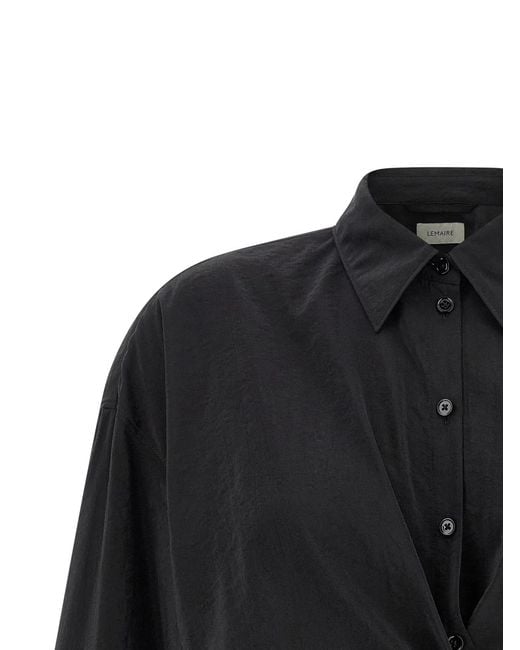Lemaire Black 'Straight Collar Twisted' Shirt