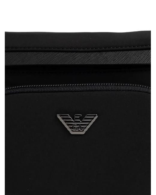 Emporio Armani Black Logo Belt Bag for men