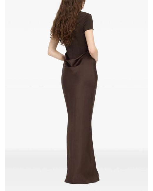 ROTATE BIRGER CHRISTENSEN Multicolor Long Draped Dress With Short Sleeves