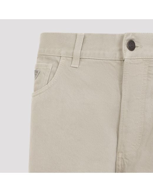 Prada Natural Five-Pocket Old Denim Jeans for men