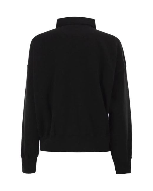 Polo Ralph Lauren Black Half-Zip Collared Sweatshirt