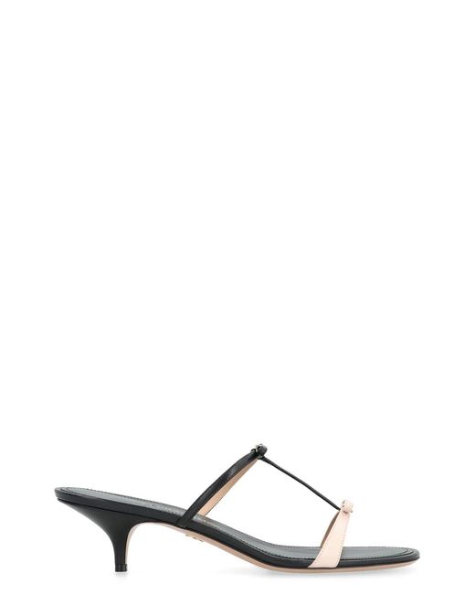 Ferragamo Black Mini Bow Leather Mules
