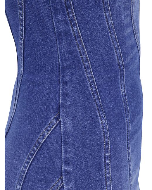 Elisabetta Franchi Blue Jeans Midi Dress