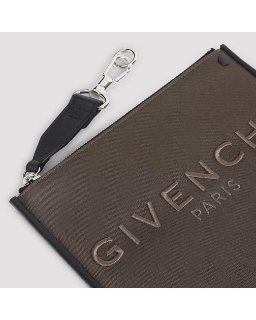 Givenchy Gray Canvas Zipped Pouch for men