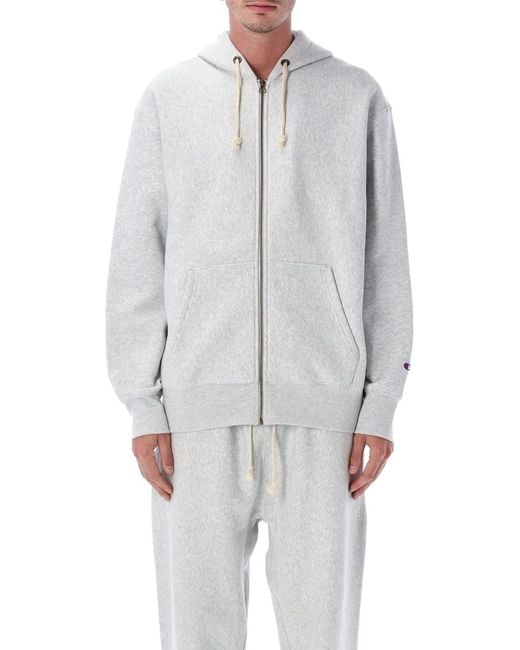 Champion Gray Champion Oversized Zip Hoodie for men
