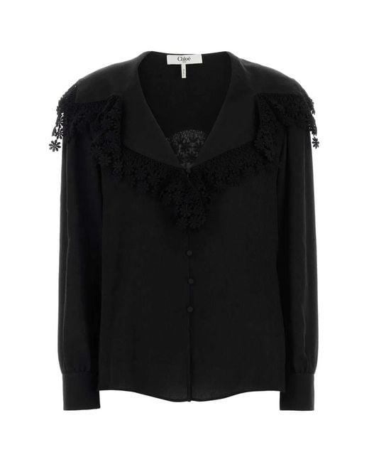 Chloé Black Silk Shirt