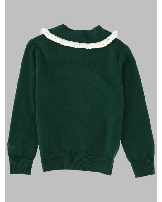 Mc2 Saint Barth Green Mini Kids Tartan Wool & Cashmere Blend Sweater